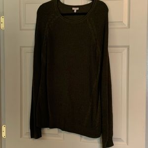 Olive green long sleeve knit sweater